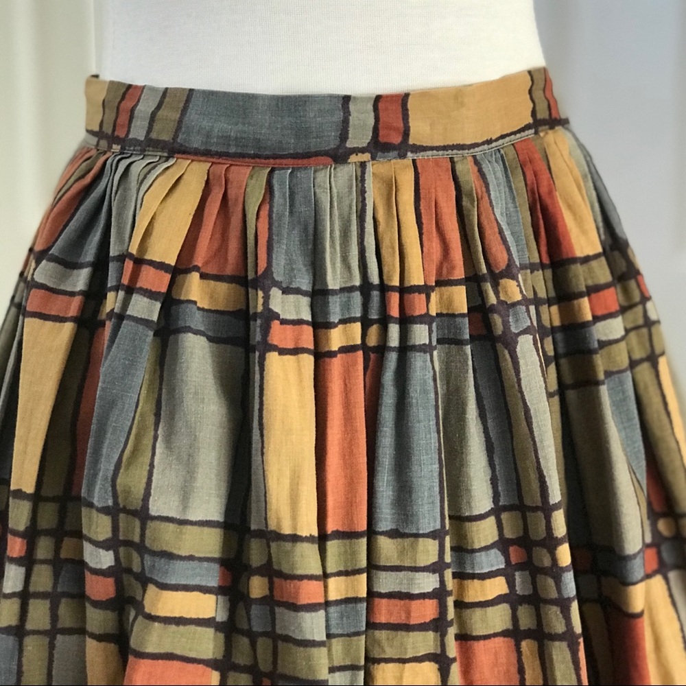 VINTAGE Cotton Autumn Color Skirt - 23" Waist xs - Picture 8 of 8